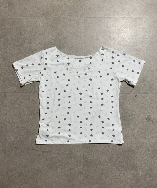 lilful(リルフル)の「【26年春夏新作】羽刺繍 星ドット柄 ワンショルダートップス(Tシャツ/カットソー・レディース・ホワイト・L/M)」の18枚目の写真