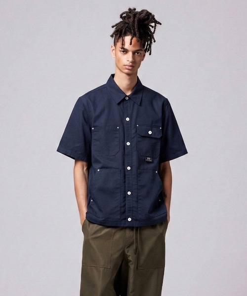 TAION（タイオン）の「【TAION(タイオン)】〈ユニセックス〉ノンダウン ワーク ハーフスリーブ シャツ（シャツ/ブラウス・メンズ・ダークネイビー/ダークオリーブ/ブラック・XL/L/M/S/2XL）」の14枚目の写真