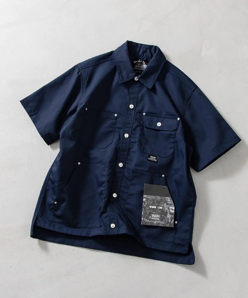 TAION（タイオン）の「【TAION(タイオン)】〈ユニセックス〉ノンダウン ワーク ハーフスリーブ シャツ（シャツ/ブラウス・メンズ・ダークネイビー/ダークオリーブ/ブラック・XL/L/M/S/2XL）」の17枚目の写真