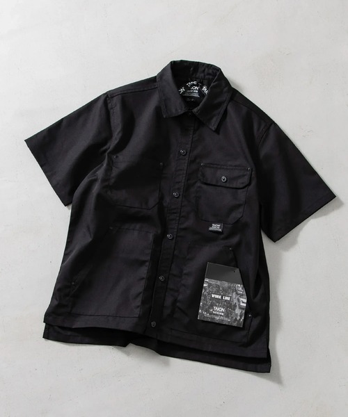 TAION（タイオン）の「【TAION(タイオン)】〈ユニセックス〉ノンダウン ワーク ハーフスリーブ シャツ（シャツ/ブラウス・メンズ・ダークネイビー/ダークオリーブ/ブラック・XL/L/M/S/2XL）」の18枚目の写真