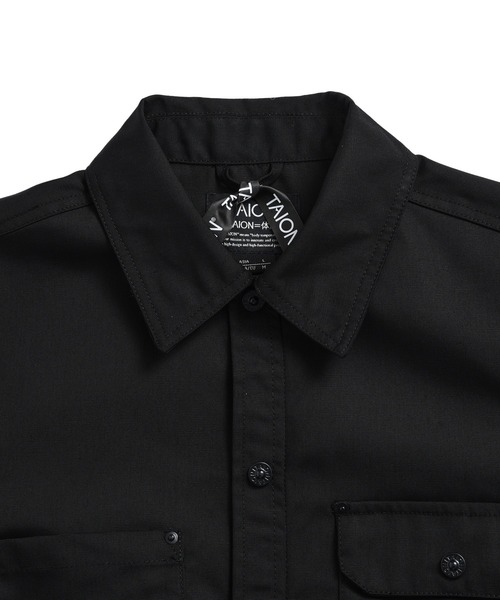 TAION（タイオン）の「【TAION(タイオン)】〈ユニセックス〉ノンダウン ワーク ハーフスリーブ シャツ（シャツ/ブラウス・メンズ・ダークネイビー/ダークオリーブ/ブラック・XL/L/M/S/2XL）」の5枚目の写真