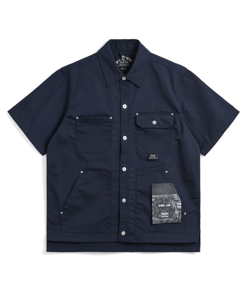 TAION（タイオン）の「【TAION(タイオン)】〈ユニセックス〉ノンダウン ワーク ハーフスリーブ シャツ（シャツ/ブラウス・メンズ・ダークネイビー/ダークオリーブ/ブラック・XL/L/M/S/2XL）」の11枚目の写真