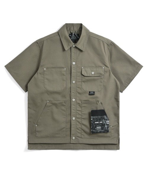 TAION（タイオン）の「【TAION(タイオン)】〈ユニセックス〉ノンダウン ワーク ハーフスリーブ シャツ（シャツ/ブラウス・メンズ・ダークネイビー/ダークオリーブ/ブラック・XL/L/M/S/2XL）」の12枚目の写真