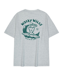 サーフィンキキグラフィック半袖Tシャツライトグレー