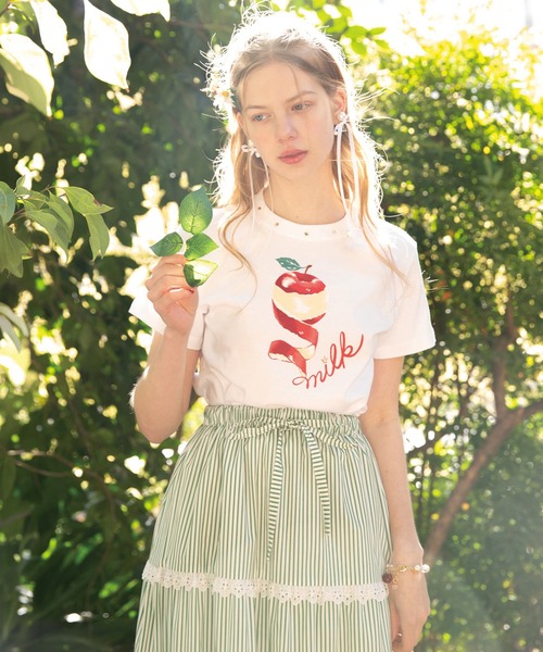 MILK(ミルク)の「Apple Talk Tシャツ(Tシャツ/カットソー・レディース・B/A・FREE)」の2枚目の写真