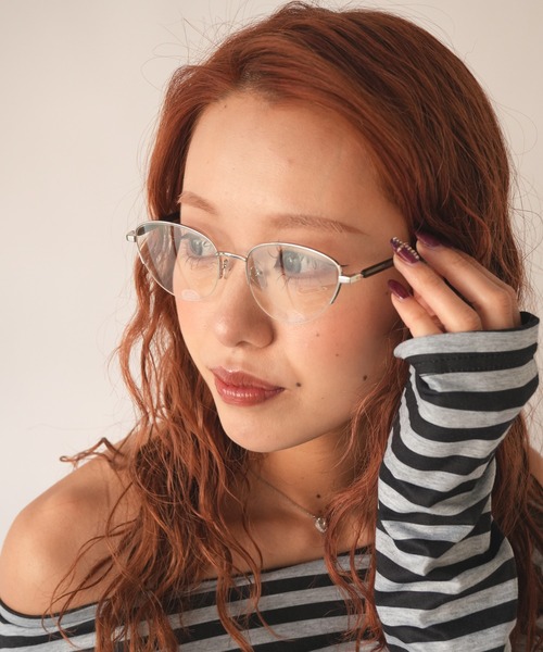 Jelly moo(ジェリームー)の「【 Jelly moo / ジェリームー 】 キャットアイ メタルハーフリム メガネ(メガネ・レディース・ブラック/シルバー/ピンクゴールド・FREE)」の10枚目の写真