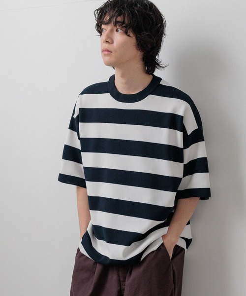 LOWRYS FARM（ローリーズファーム）の「【LFM(U)】１４ＧハーフミラノクルーＴＳＳ/接触冷感　 676296（Tシャツ/カットソー・メンズ・ブラウン/その他/ライトピンク/ブラック・MEDIUM/LARGE）」の21枚目の写真