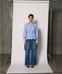 VERSEAU（ヴェルソー）の「【 VERSEAU / ヴェルソー 】カットオフレイヤードデニムパンツ　23810505　JON（デニムパンツ）」