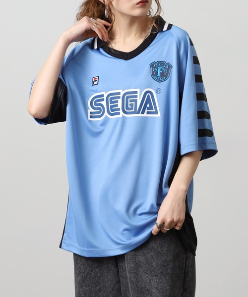 FILA HERITAGE(フィラヘリテージ)の「FILA HERITAGE SEGA Vネック スキッパ Tシャツ 半袖(Tシャツ/カットソー・メンズ・ホワイト/ブルー・XL/L/M)」の6枚目の写真