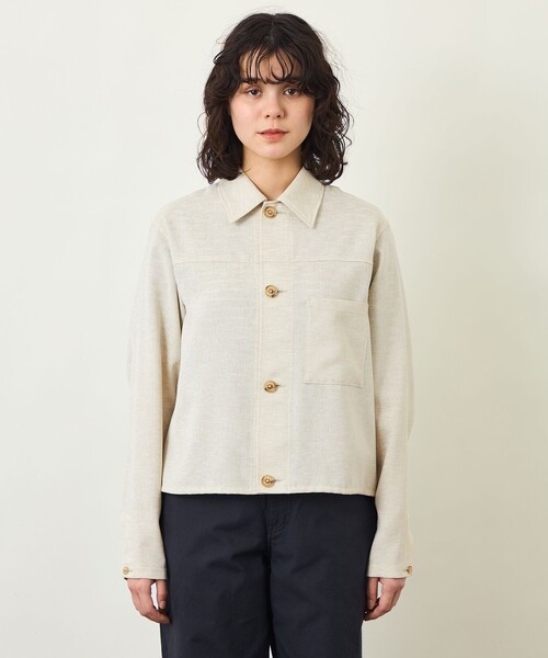 MACKINTOSH PHILOSOPHY(マッキントッシュ フィロソフィー)の「GREY LABEL 【HARLTON(ハールトン)】ドライタッチオックス(ブルゾン・レディース・ブラック/ベージュ・6/2/4)」の3枚目の写真
