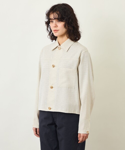 MACKINTOSH PHILOSOPHY(マッキントッシュ フィロソフィー)の「GREY LABEL 【HARLTON(ハールトン)】ドライタッチオックス(ブルゾン・レディース・ブラック/ベージュ・6/2/4)」の4枚目の写真
