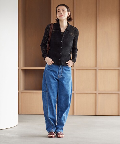 BEAUTY&YOUTH UNITED ARROWS(ビューティーアンドユースユナイテッドアローズ)の「レースプリーツ シャツカーディガン ウォッシャブル(カーディガン/ボレロ・レディース・オフホワイト/ブラック/ライム・FREE)」の14枚目の写真