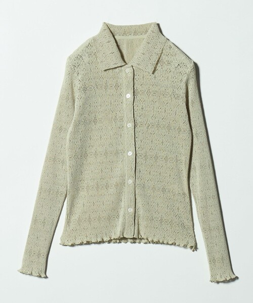 BEAUTY&YOUTH UNITED ARROWS(ビューティーアンドユースユナイテッドアローズ)の「レースプリーツ シャツカーディガン ウォッシャブル(カーディガン/ボレロ・レディース・オフホワイト/ブラック/ライム・FREE)」の15枚目の写真