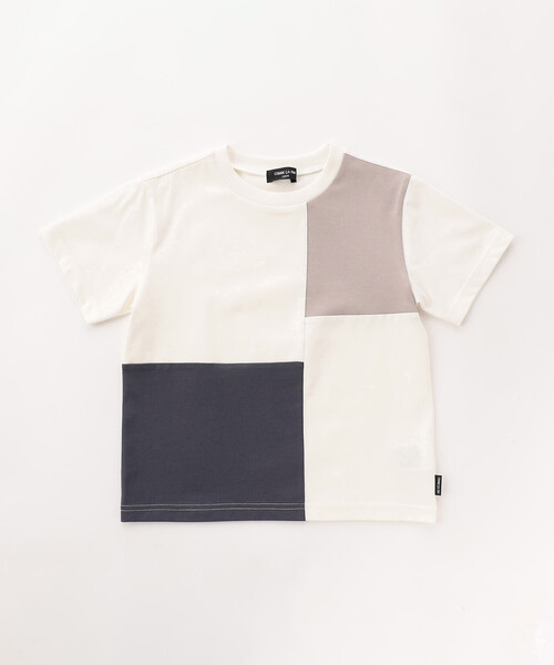 COMME CA ISM(コムサイズム)の「ブロッキング 半袖 Tシャツ(Tシャツ/カットソー・キッズ・ミント/ブラック/ホワイト・110cm/100cm/120cm/150cm/140cm/130cm)」の2枚目の写真