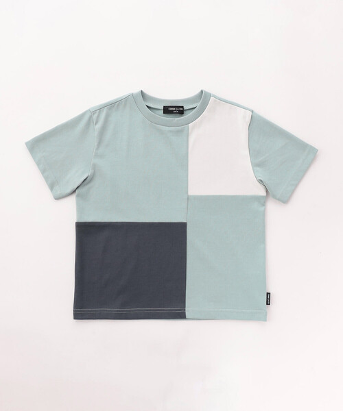 COMME CA ISM(コムサイズム)の「ブロッキング 半袖 Tシャツ(Tシャツ/カットソー・キッズ・ミント/ブラック/ホワイト・110cm/100cm/120cm/150cm/140cm/130cm)」の3枚目の写真