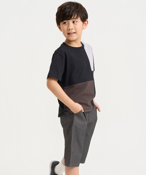 COMME CA ISM(コムサイズム)の「ブロッキング 半袖 Tシャツ(Tシャツ/カットソー・キッズ・ミント/ブラック/ホワイト・110cm/100cm/120cm/150cm/140cm/130cm)」の8枚目の写真
