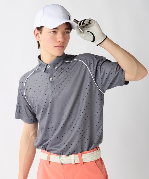 FILA GOLF(フィラゴルフ )の「【FILA GOLF:フィラゴルフ】ドット柄半袖シャツ 遮熱性 接触冷感 ゴルフ(シャツ/ブラウス・メンズ・グレー/ホワイト/ネイビー・XX-LARGE/X-LARGE/LARGE/MEDIUM)」の2枚目の写真
