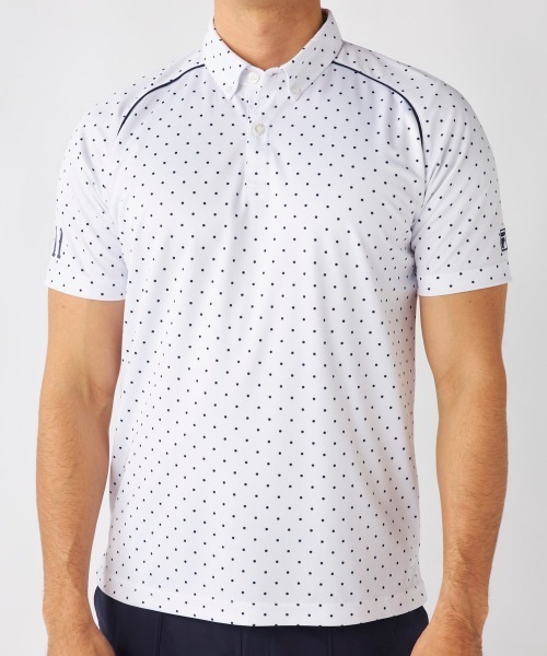 FILA GOLF(フィラゴルフ )の「【FILA GOLF:フィラゴルフ】ドット柄半袖シャツ 遮熱性 接触冷感 ゴルフ(シャツ/ブラウス・メンズ・グレー/ホワイト/ネイビー・XX-LARGE/X-LARGE/LARGE/MEDIUM)」の4枚目の写真