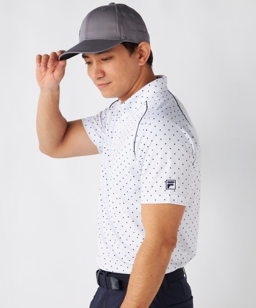 FILA GOLF(フィラゴルフ )の「【FILA GOLF:フィラゴルフ】ドット柄半袖シャツ 遮熱性 接触冷感 ゴルフ(シャツ/ブラウス・メンズ・グレー/ホワイト/ネイビー・XX-LARGE/X-LARGE/LARGE/MEDIUM)」の15枚目の写真