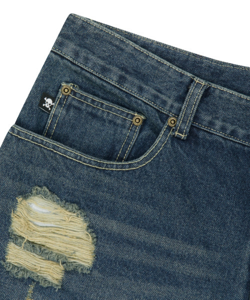 WKNDRS（ウィーキャンドース）の「[KOIN SEOUL] DAMAGED SKULL DENIM SHORTS (DENIM)（その他パンツ・レディース・その他・MEDIUM/LARGE/X-LARGE）」の10枚目の写真