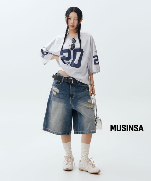 WKNDRS（ウィーキャンドース）の「[KOIN SEOUL] DAMAGED SKULL DENIM SHORTS (DENIM)（その他パンツ・レディース・その他・MEDIUM/LARGE/X-LARGE）」の13枚目の写真