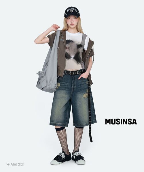WKNDRS（ウィーキャンドース）の「[KOIN SEOUL] DAMAGED SKULL DENIM SHORTS (DENIM)（その他パンツ・レディース・その他・MEDIUM/LARGE/X-LARGE）」の15枚目の写真