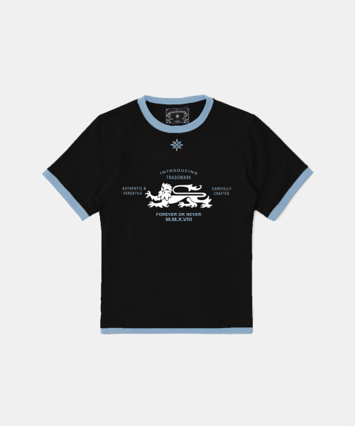ライオンジャージリンガーTシャツ - ブラック