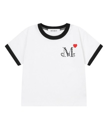 MUCENT（ムセント）の「[キッズ] ラブリッツミニハートロゴリンガー半袖Tシャツ (2カラー)（Tシャツ/カットソー）」
