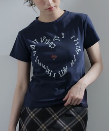 ハートモチーフクルーネックTシャツ