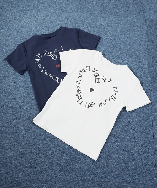 Ulysses（ユリシス）の「ハートモチーフクルーネックTシャツ（Tシャツ/カットソー・レディース・ホワイト/ネイビー・M/S）」の5枚目の写真