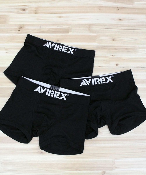 AVIREX(アヴィレックス)の「AX BASIC 3P BOXER SHORTS(ボクサーパンツ・メンズ・ブラック・XL/L/M)」の1枚目の写真