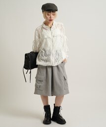 w closet | 【2サイズ展開/5色展開】シアーフリルブルゾン(ブルゾン)