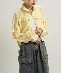 w closet | 【2サイズ展開/5色展開】シアーフリルブルゾン(ブルゾン)