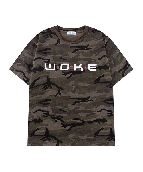 新品未使用　WOKE EDGE カモフラージュ柄 Tシャツ　Mサイズ セール】WOKE EDGE / ウォークエッジ Dot Star Tee（Tシャツ