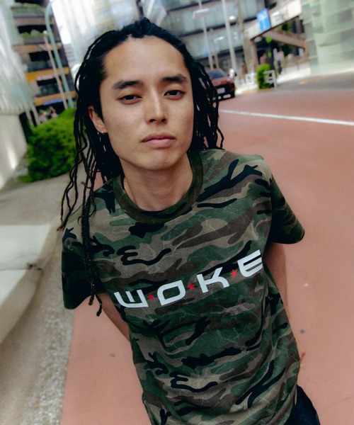 WOKE EDGE(ウォークエッジ)の「WOKE EDGE / ウォークエッジ Dot Star Tee(Tシャツ/カットソー・メンズ・カーキ/チャコールグレー・LARGE/MEDIUM)」の6枚目の写真