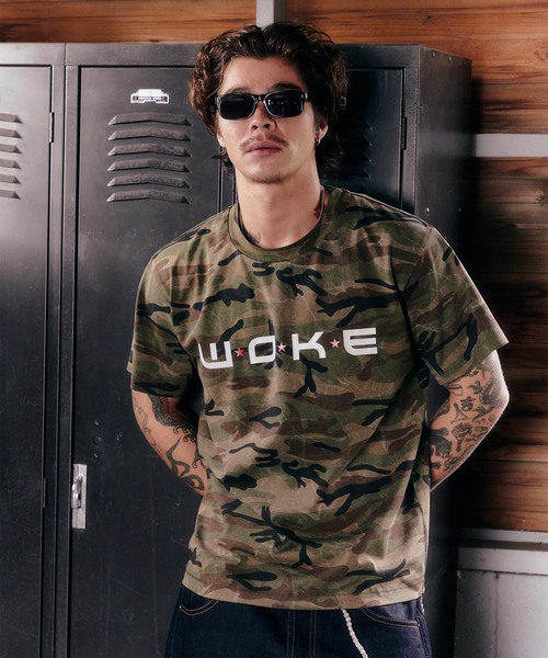 WOKE EDGE(ウォークエッジ)の「WOKE EDGE / ウォークエッジ Dot Star Tee(Tシャツ/カットソー・メンズ・カーキ/チャコールグレー・LARGE/MEDIUM)」の8枚目の写真