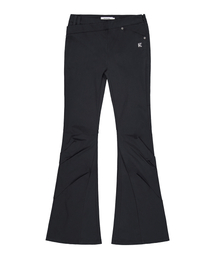 Wrap Waist Flare Pants - Black