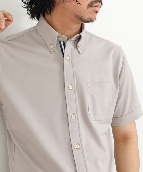 NOLLEY’S（ノーリーズ）の「《ビジカジ対応》カノコテープ ボタンダウンシャツ 26SS（シャツ/ブラウス・メンズ・ベージュ/ダークネイビー/ブルー・S/M/L/XL）」の2枚目の写真