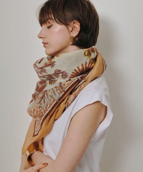 manipuri（マニプリ）の「【manipuri × allureville】INDIA STOLE（ストール/ショール・レディース・オレンジ系その他/ダークネイビー・FREE）」の3枚目の写真