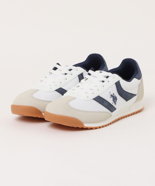U.S. POLO ASSN.(ユーエスポロアッスン)の「【U.S. POLO ASSN./ユーエスポロアッスン】きれいめ大人カジュアル レトロスニーカー ローカット ワンポイントロゴ 韓国ファッション 春 夏(スニーカー・メンズ・ホワイト/ブラック・27cm/25.5cm/26.5cm/26cm)」の1枚目の写真