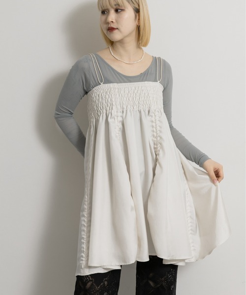 THE GOODLAND MARKET(ザグッドランドマーケット)の「cwtch FLOWER MINI DRESS(ワンピース・レディース・オレンジ/ホワイト・FREE)」の2枚目の写真