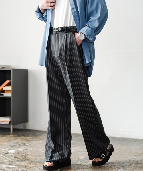 Rocky Monroe（ロッキーモンロー）の「バックシャーリングイージーフレアパンツ スラックス（スラックス・メンズ・アイボリー/チャコール/ブラック系/グレー系/ブラック/ブラウン・M/L/XL）」の5枚目の写真