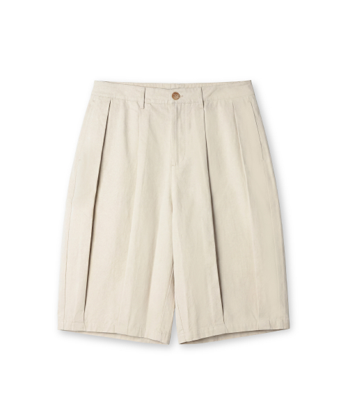 CONNECT KINLOCH（コネクトキンロック）の「ボリュームプリーツバミューダパンツ[ベージュ]（その他パンツ・メンズ・Beige・SMALL/MEDIUM/LARGE）」の2枚目の写真