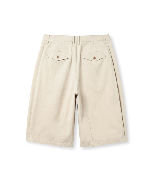 CONNECT KINLOCH（コネクトキンロック）の「ボリュームプリーツバミューダパンツ[ベージュ]（その他パンツ・メンズ・Beige・SMALL/MEDIUM/LARGE）」の3枚目の写真