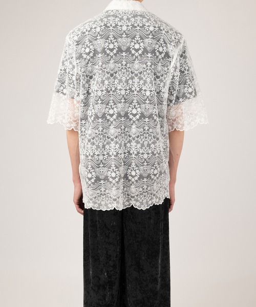 LAD MUSICIAN（ラッドミュージシャン）の「TULLE EMBROIDERY LACE SHORT SLEEVE SHIRT（シャツ/ブラウス・メンズ・ブラック/ホワイト・46/44/42）」の13枚目の写真