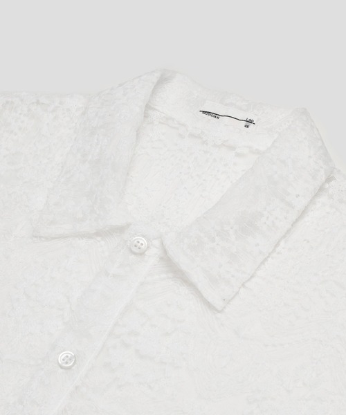 LAD MUSICIAN（ラッドミュージシャン）の「TULLE EMBROIDERY LACE SHORT SLEEVE SHIRT（シャツ/ブラウス・メンズ・ブラック/ホワイト・46/44/42）」の15枚目の写真