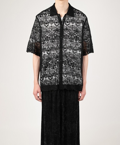 LAD MUSICIAN（ラッドミュージシャン）の「TULLE EMBROIDERY LACE SHORT SLEEVE SHIRT（シャツ/ブラウス・メンズ・ブラック/ホワイト・46/44/42）」の20枚目の写真
