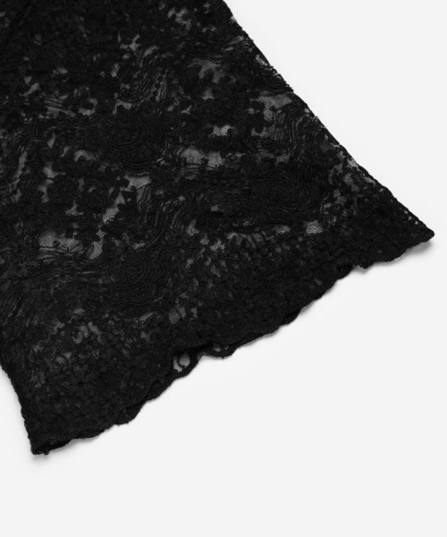LAD MUSICIAN（ラッドミュージシャン）の「TULLE EMBROIDERY LACE SHORT SLEEVE SHIRT（シャツ/ブラウス・メンズ・ブラック/ホワイト・46/44/42）」の7枚目の写真