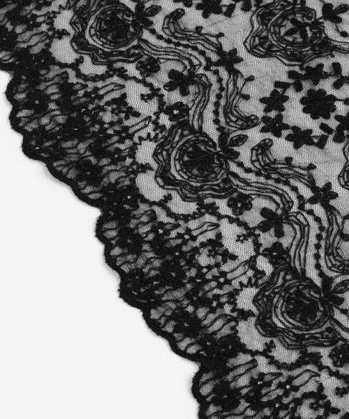 LAD MUSICIAN（ラッドミュージシャン）の「TULLE EMBROIDERY LACE SHORT SLEEVE SHIRT（シャツ/ブラウス・メンズ・ブラック/ホワイト・46/44/42）」の8枚目の写真