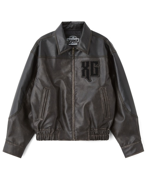 X-girl(エックスガール)の「FAUX LEATHER LOGO PATCH JACKET(ブルゾン・レディース・ブラック・S/M)」の10枚目の写真